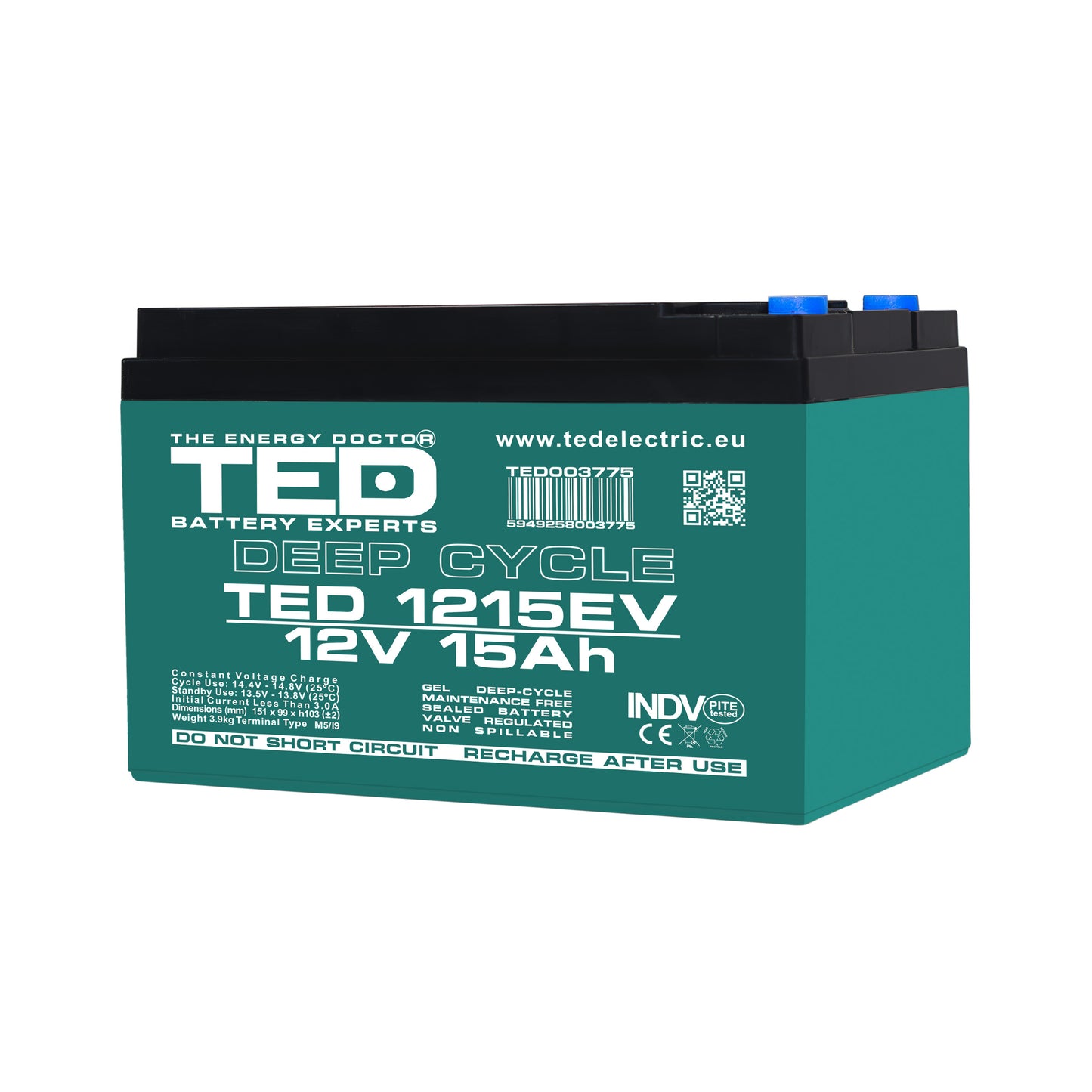 Acumulator staționar AGM VRLA 12V 15Ah TED