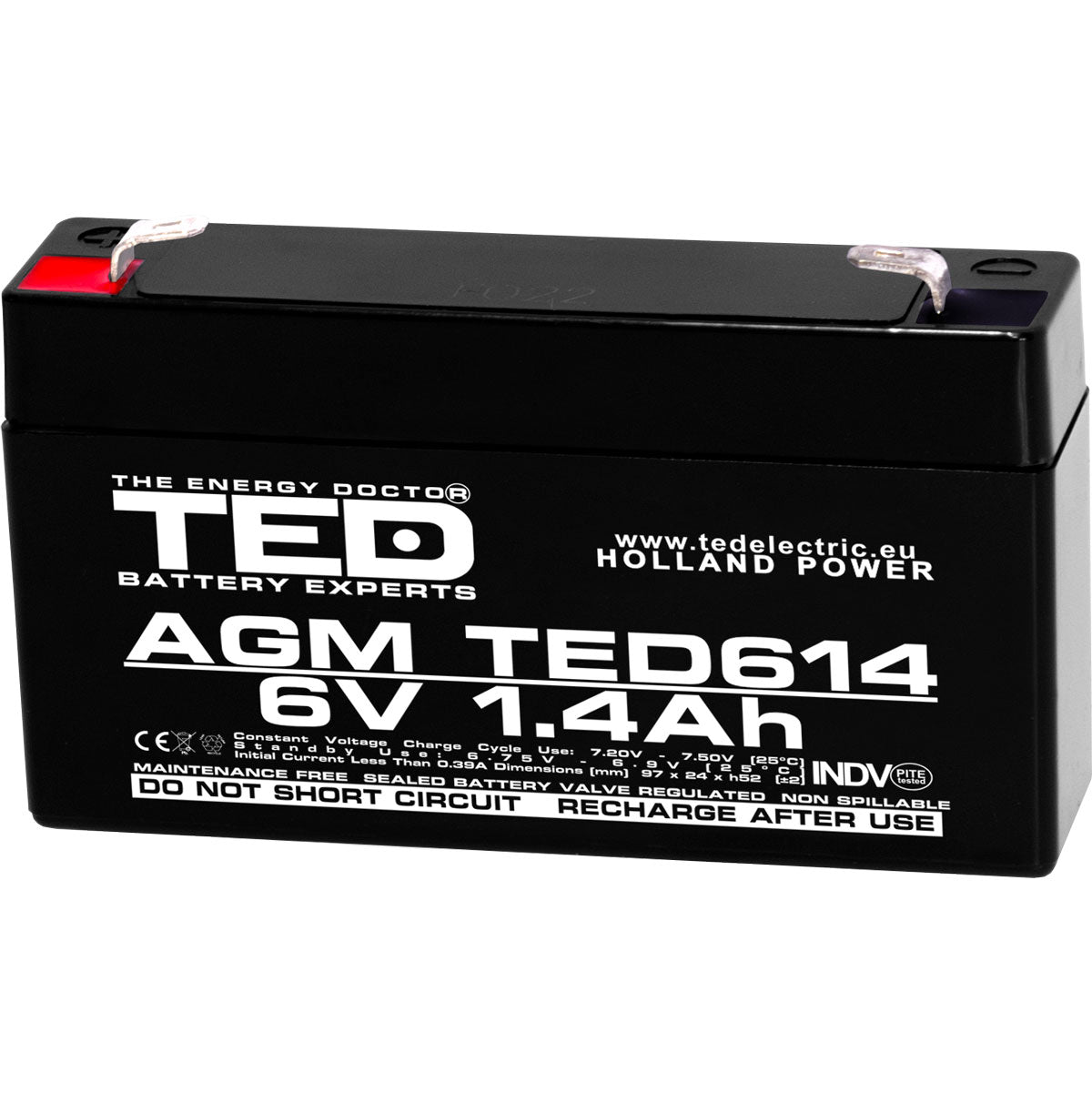 Acumulator staționar AGM VRLA 6V 1.4Ah TED